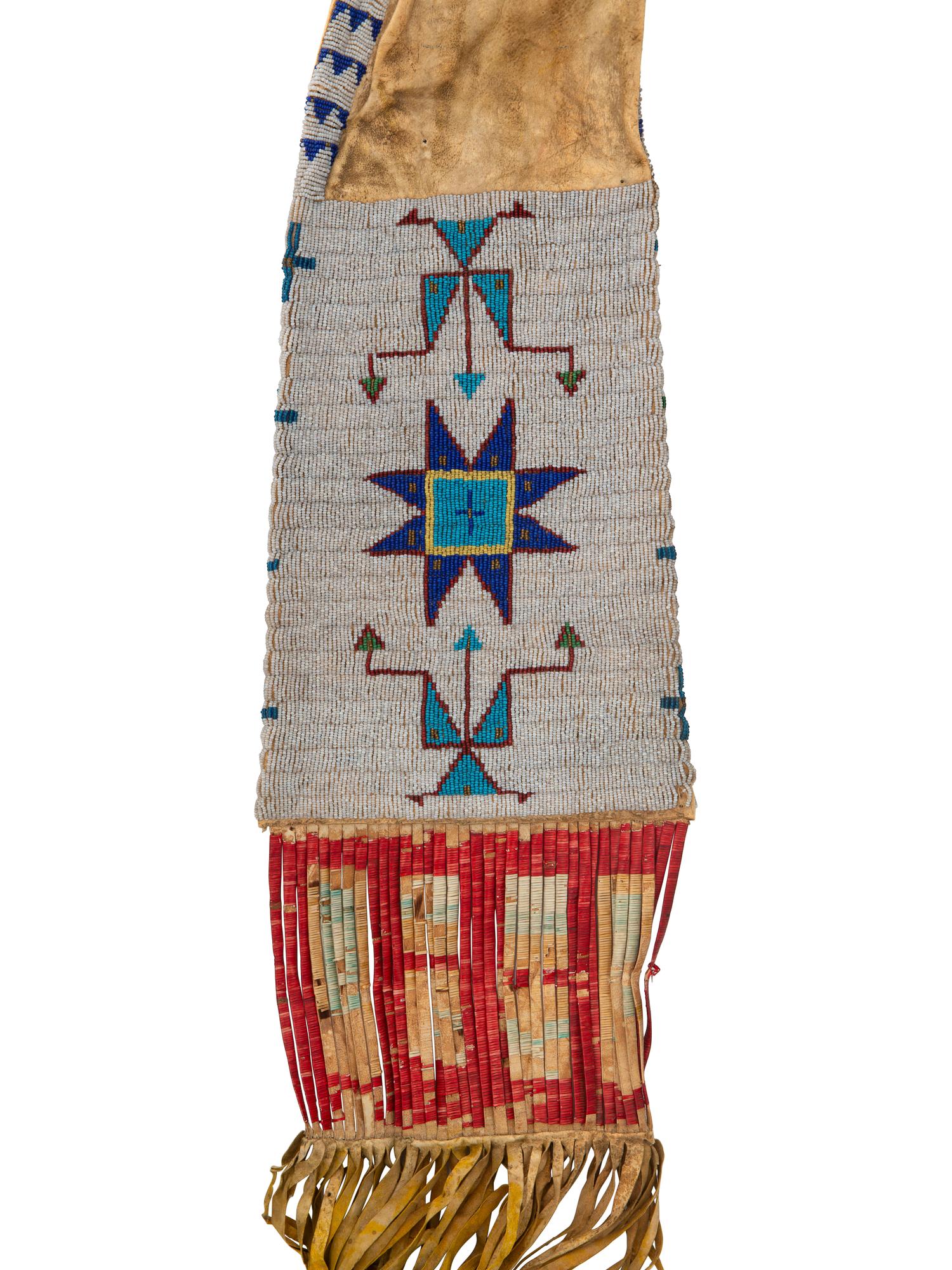 Sioux Beaded Hide Tobacco Bag