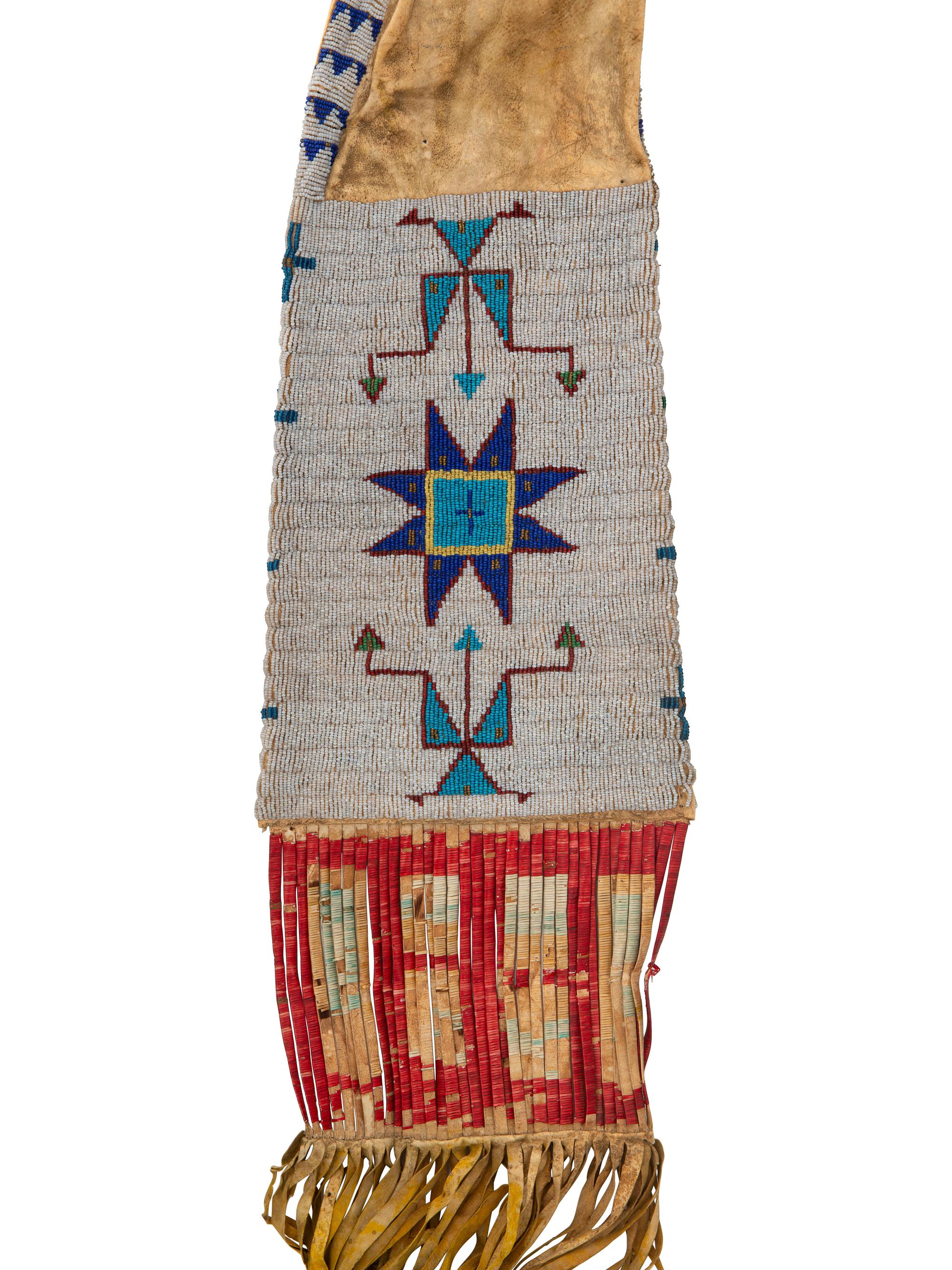 Sioux Beaded Hide Tobacco Bag