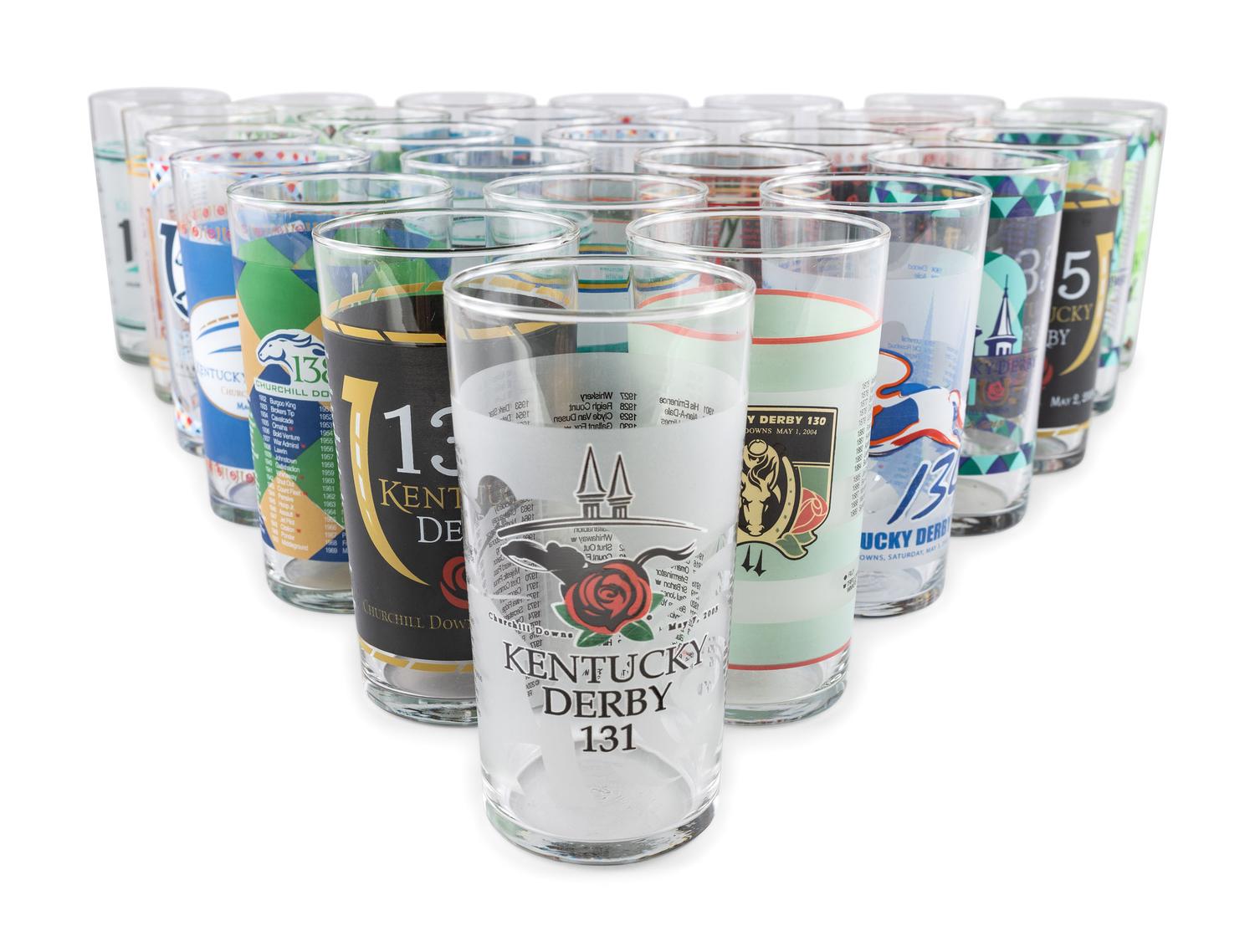 Thirty Commemorative Kentucky Derby Julep Glasses