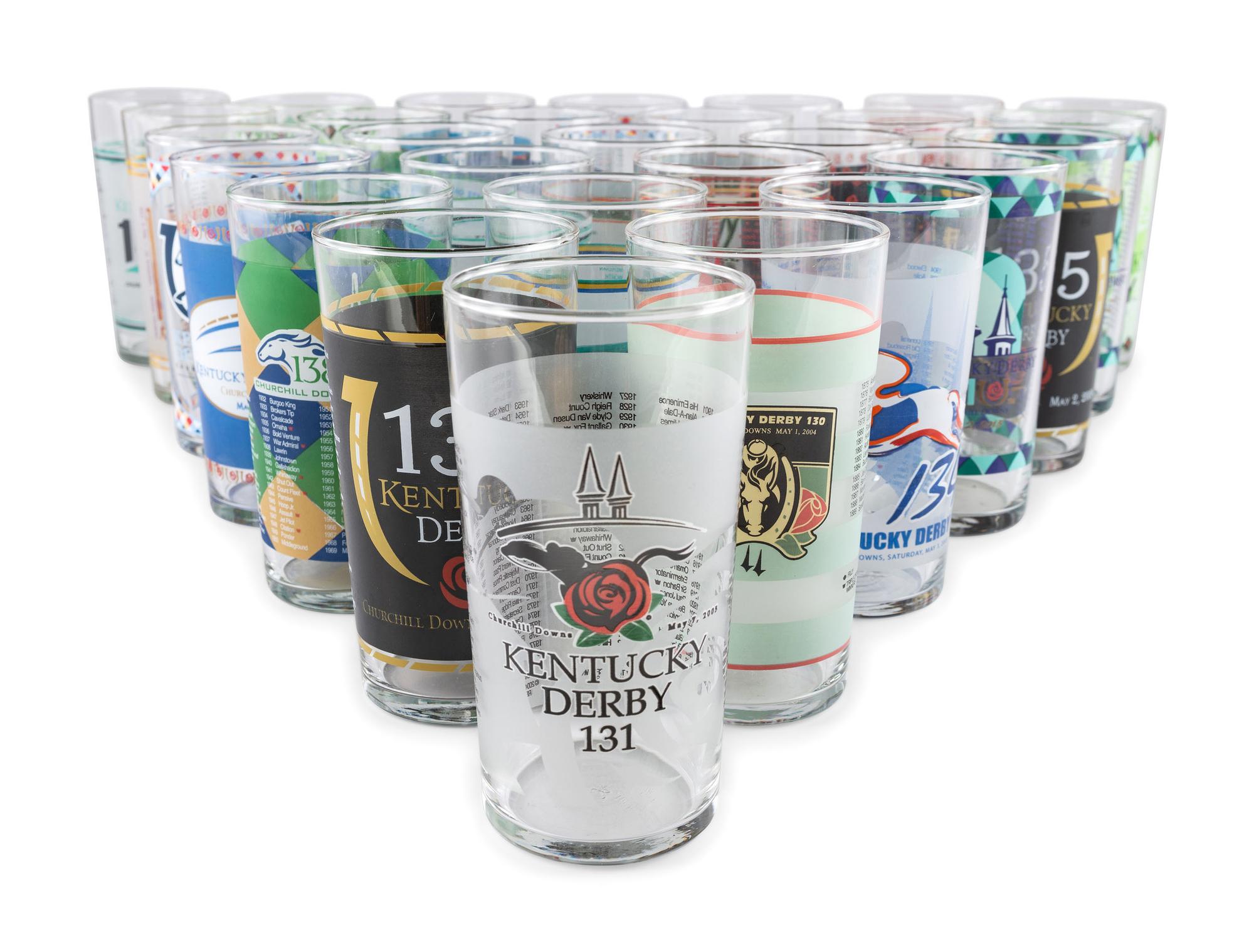 Thirty Commemorative Kentucky Derby Julep Glasses