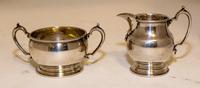 An English Creamer and Sugar Set Height of creamer 3 1/2 inches. — 20TH CENTURY