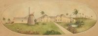 Anglo-Caribbean School, 18th / 19th Century — Two Rare Drawings of Welchman Hall Plantation: The Great House and Sugar Mill, St. Thomas Parish, Barbados