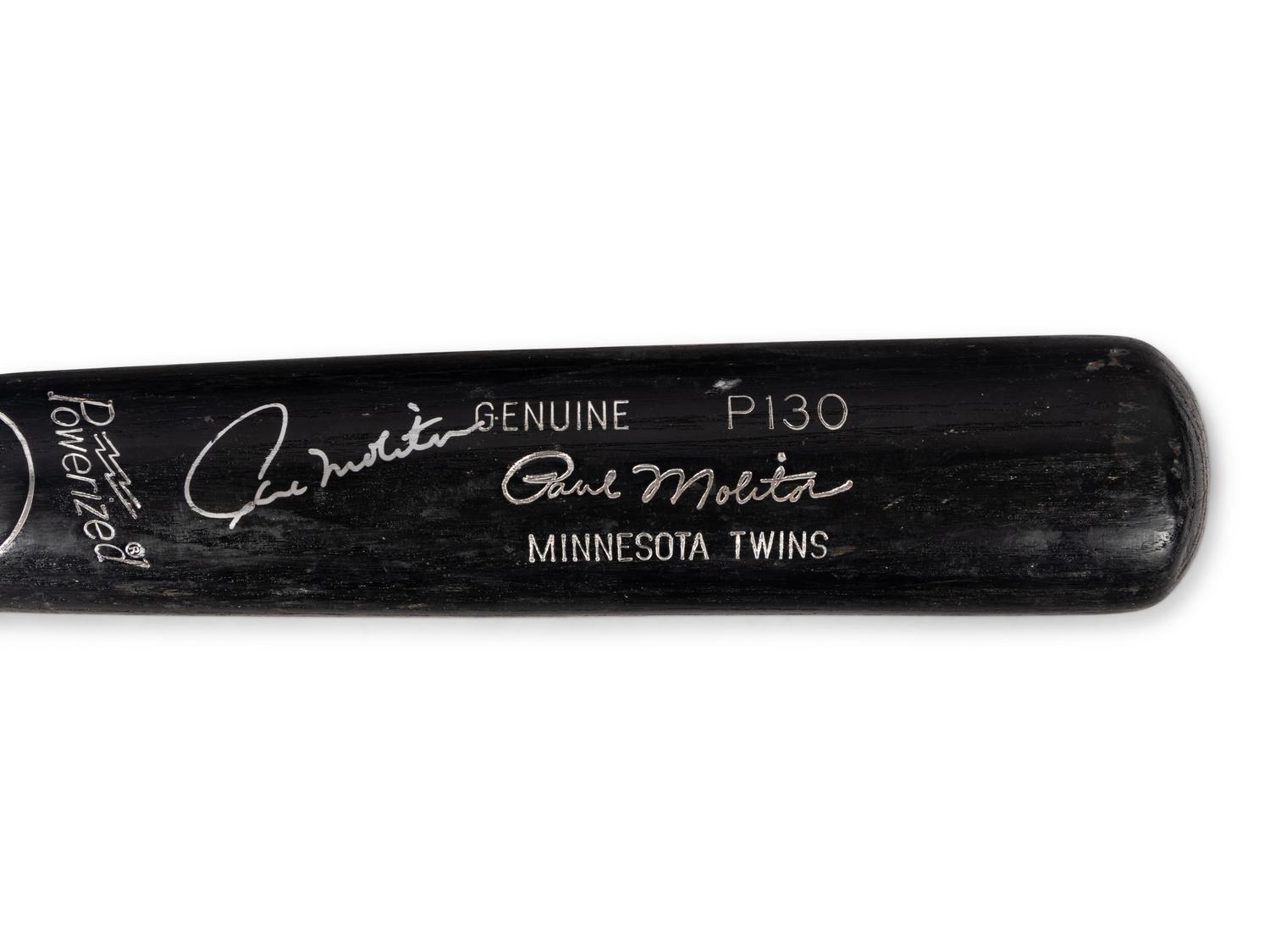 A 1997 Paul Molitor Game Used Louisville Slugger Bat and Signed Autograph Baseball
