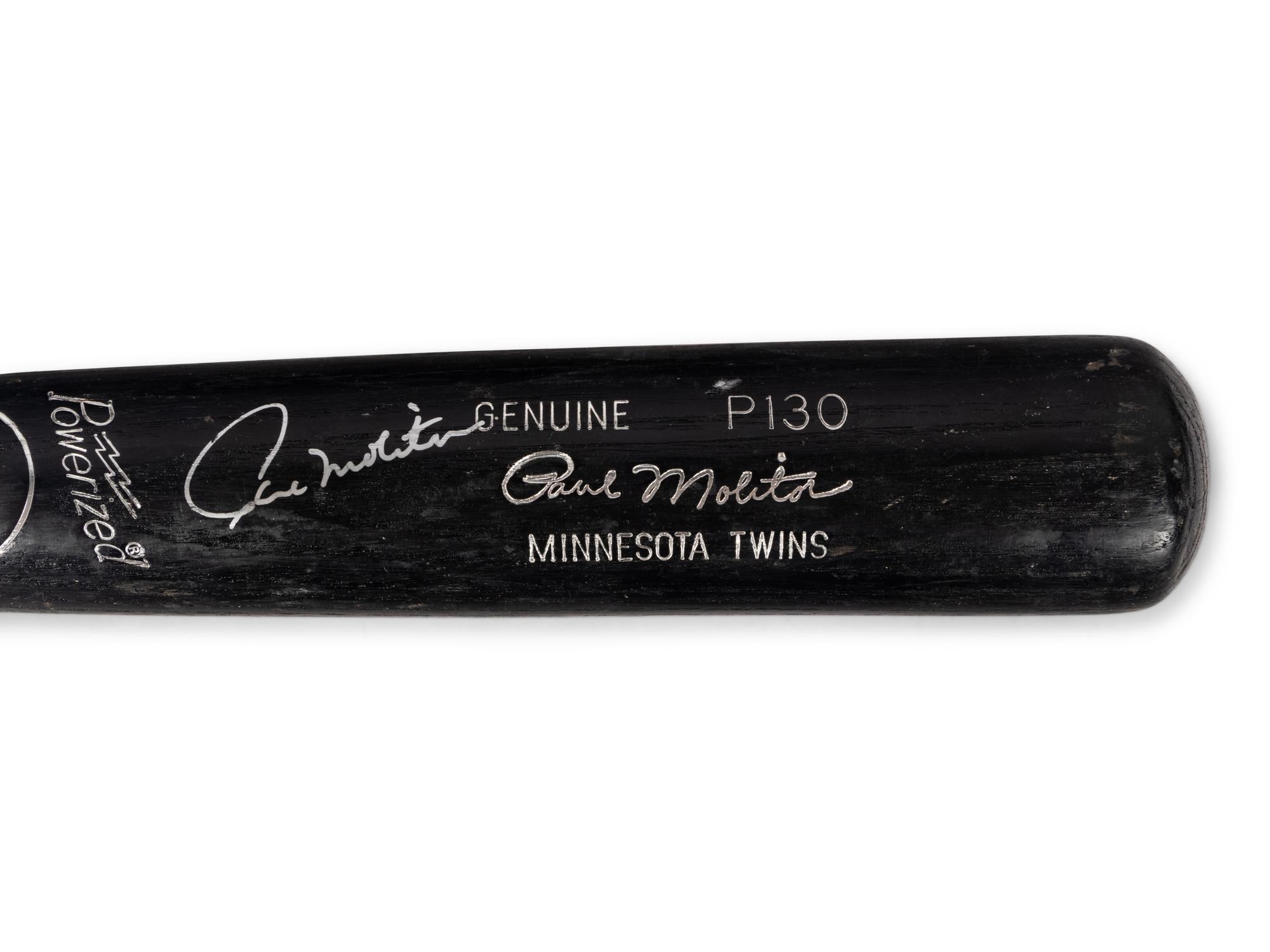 A 1997 Paul Molitor Game Used Louisville Slugger Bat and Signed Autograph Baseball