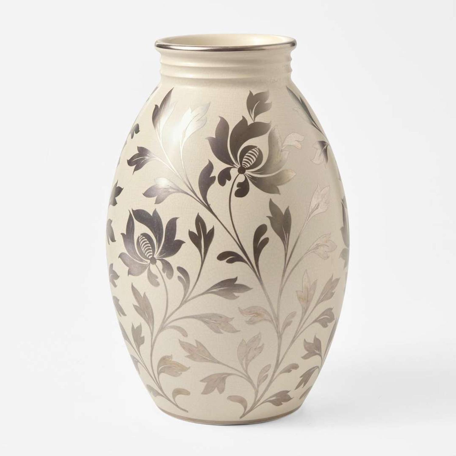A Wedgwood Keith Murray (1892-1981) Designed Vase with Millicent Taplin (1902-1980) Decoration UK, 1930s