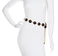 A Gianni Versace Black Medusa Medallion Link Belt, Medusa disc: 1.25" x 1.25"; Length: 29.75"- 35".