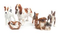 Six Royal Doulton Porcelain Figures or Figural Groups Width of widest 9 1/2 inches. — 20TH CENTURY