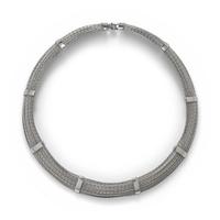 WHITE GOLD MULTI STRAND COLLAR NECKLACE