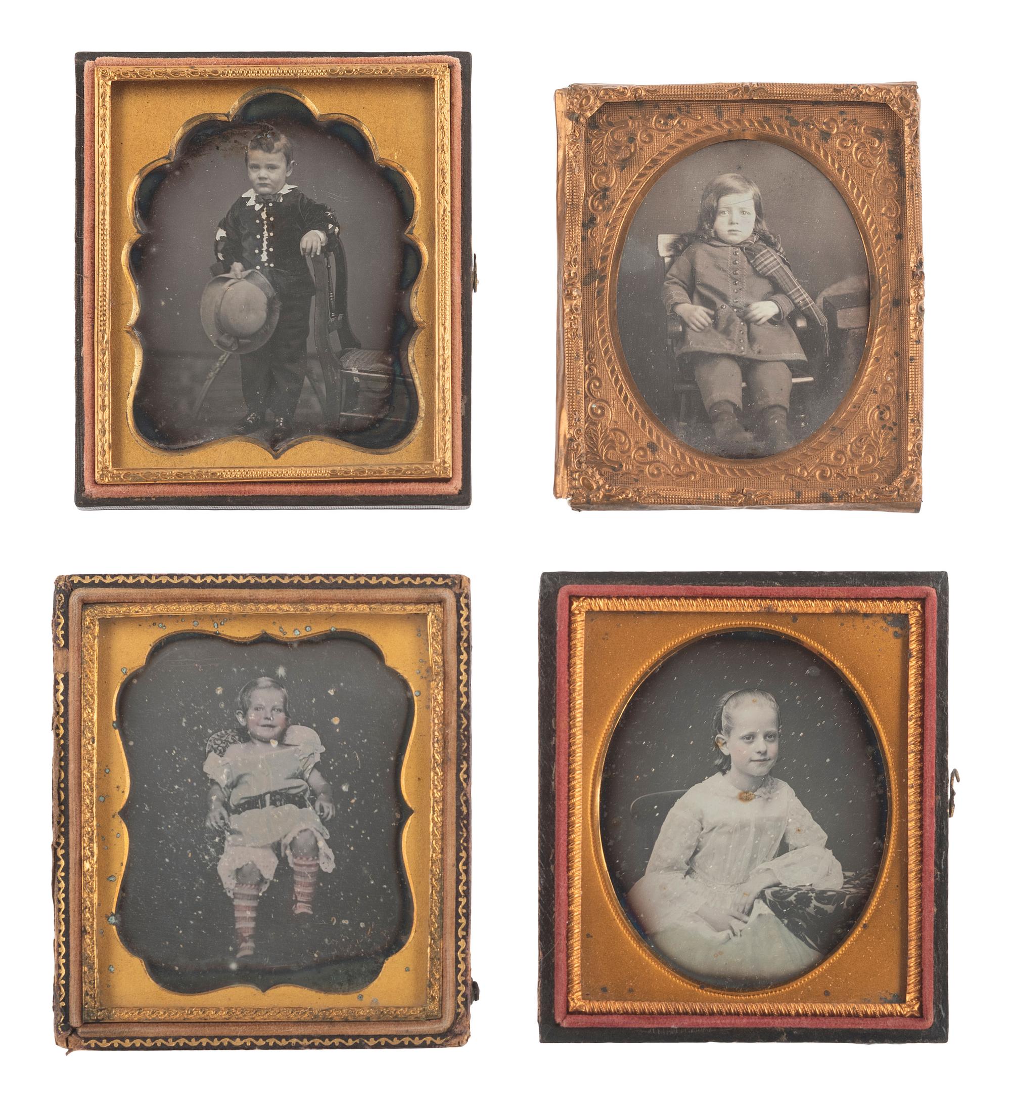 [EARLY PHOTOGRAPHY]. 29 sixth plate daguerreotypes of children.