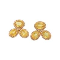 YELLOW SAPPHIRE AND DIAMOND EARRINGS