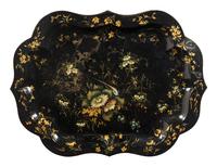 An English Tole Tray on Later Stand