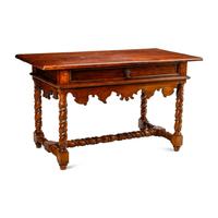 A Spanish Baroque Style Oak Library Table
