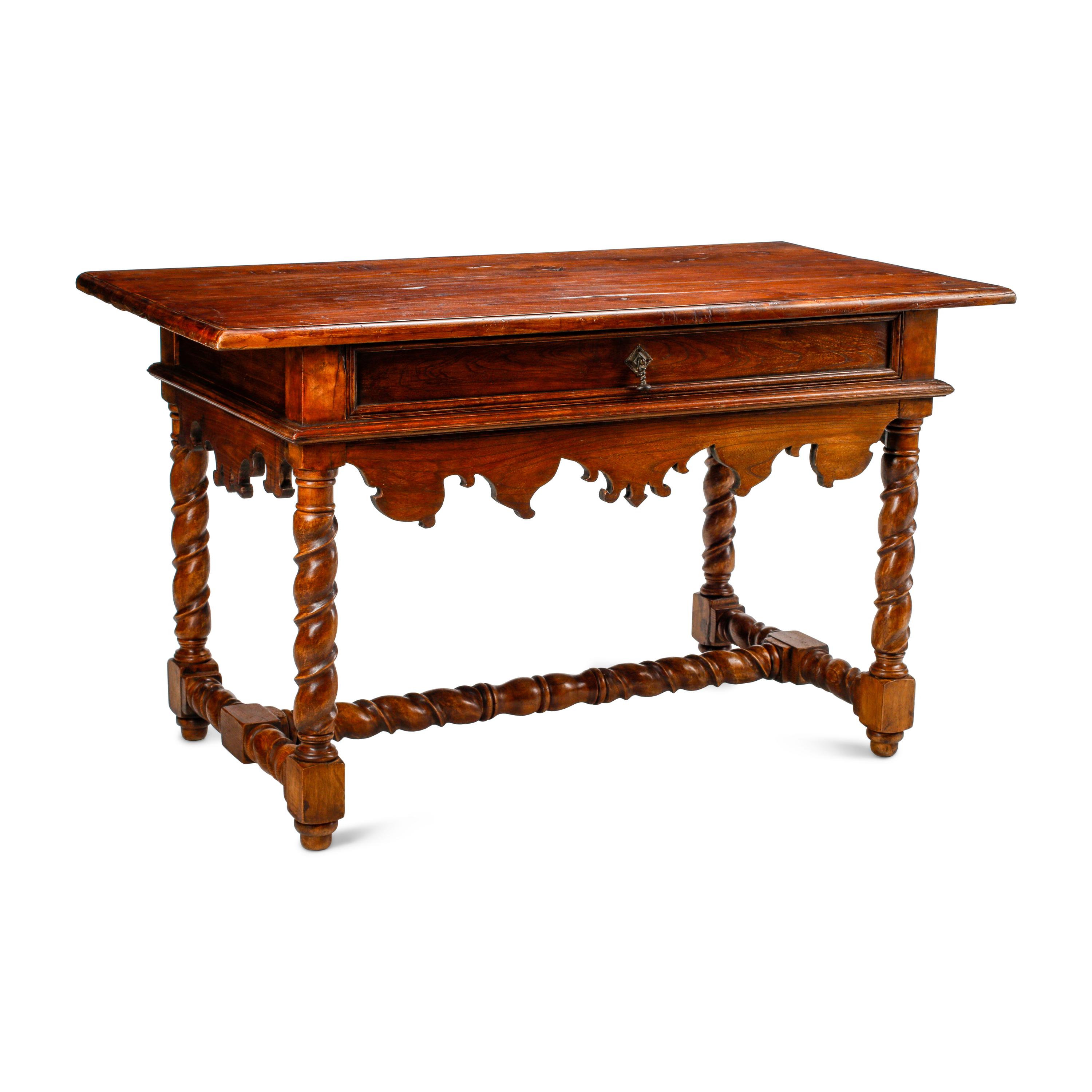 A Spanish Baroque Style Oak Library Table