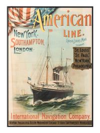 Three Steam Ship Line Advertisement Lithographs