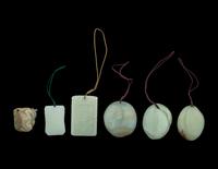Six Chinese Celadon Jade Pendants