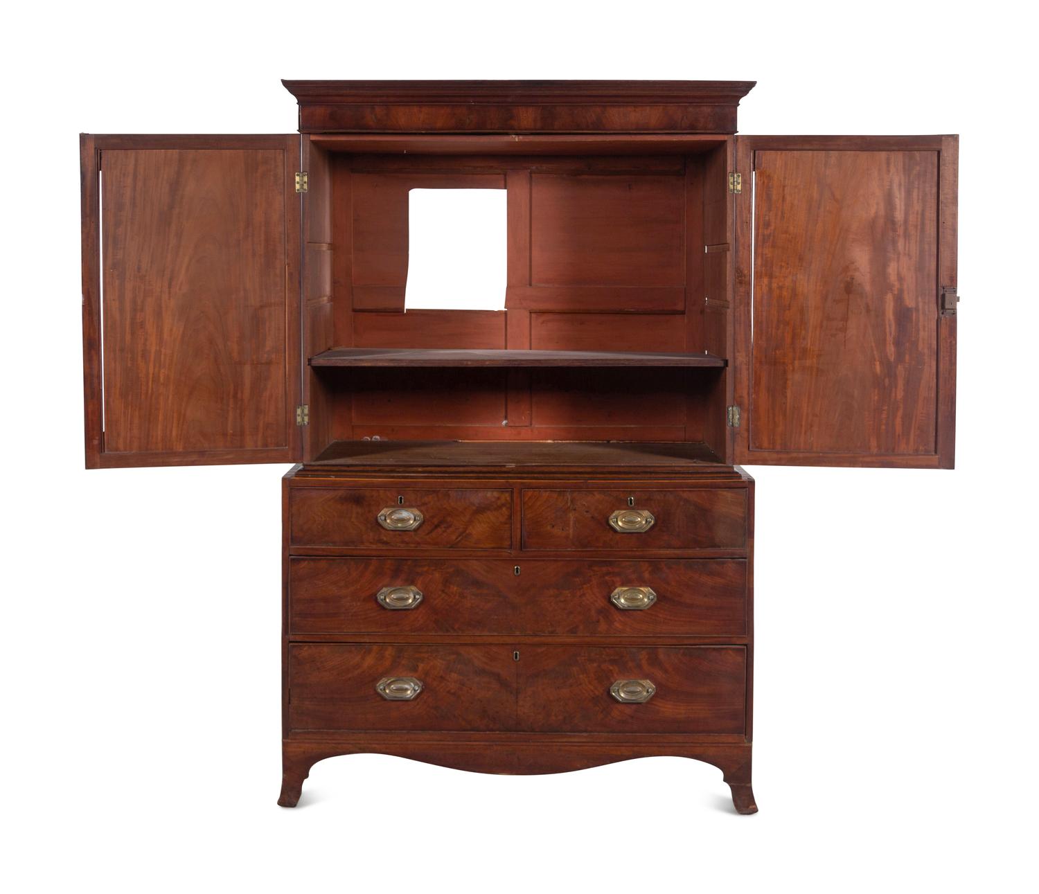A George III Style Mahogany Linen Press