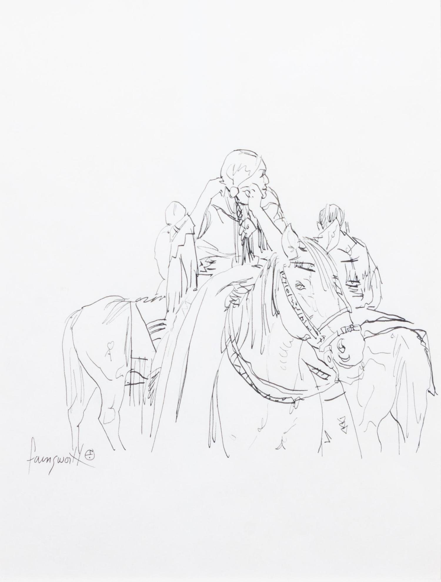 Three Indian Women on Horses