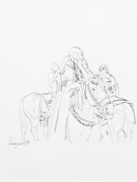 Three Indian Women on Horses
