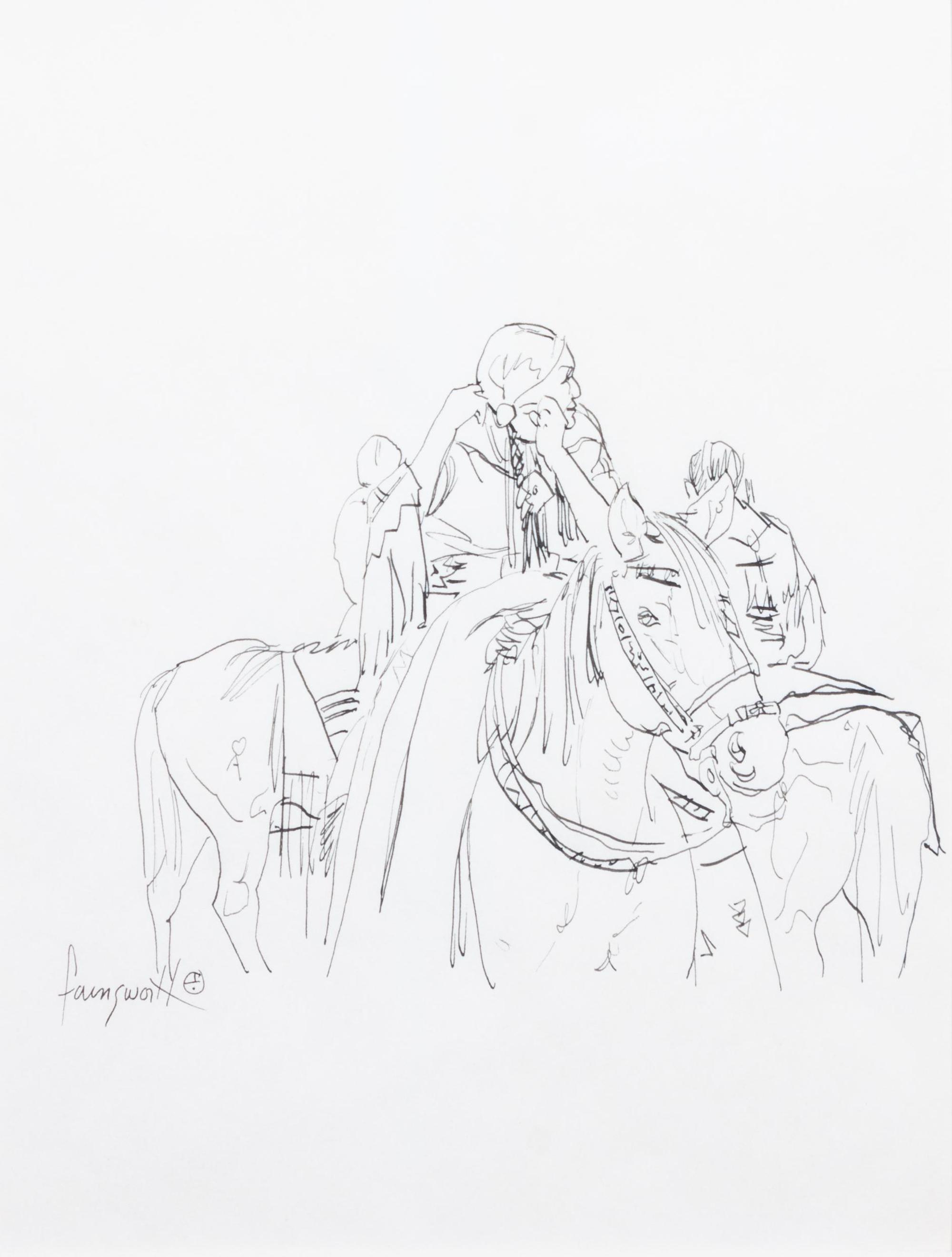 Three Indian Women on Horses