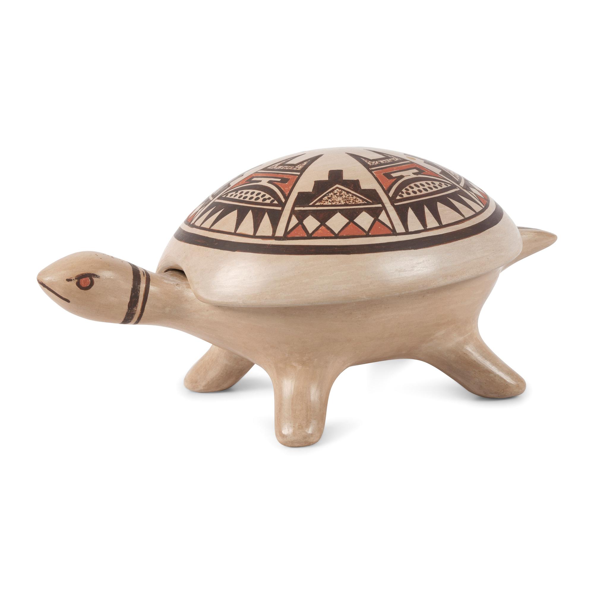 Lidded Pottery Turtle Jar