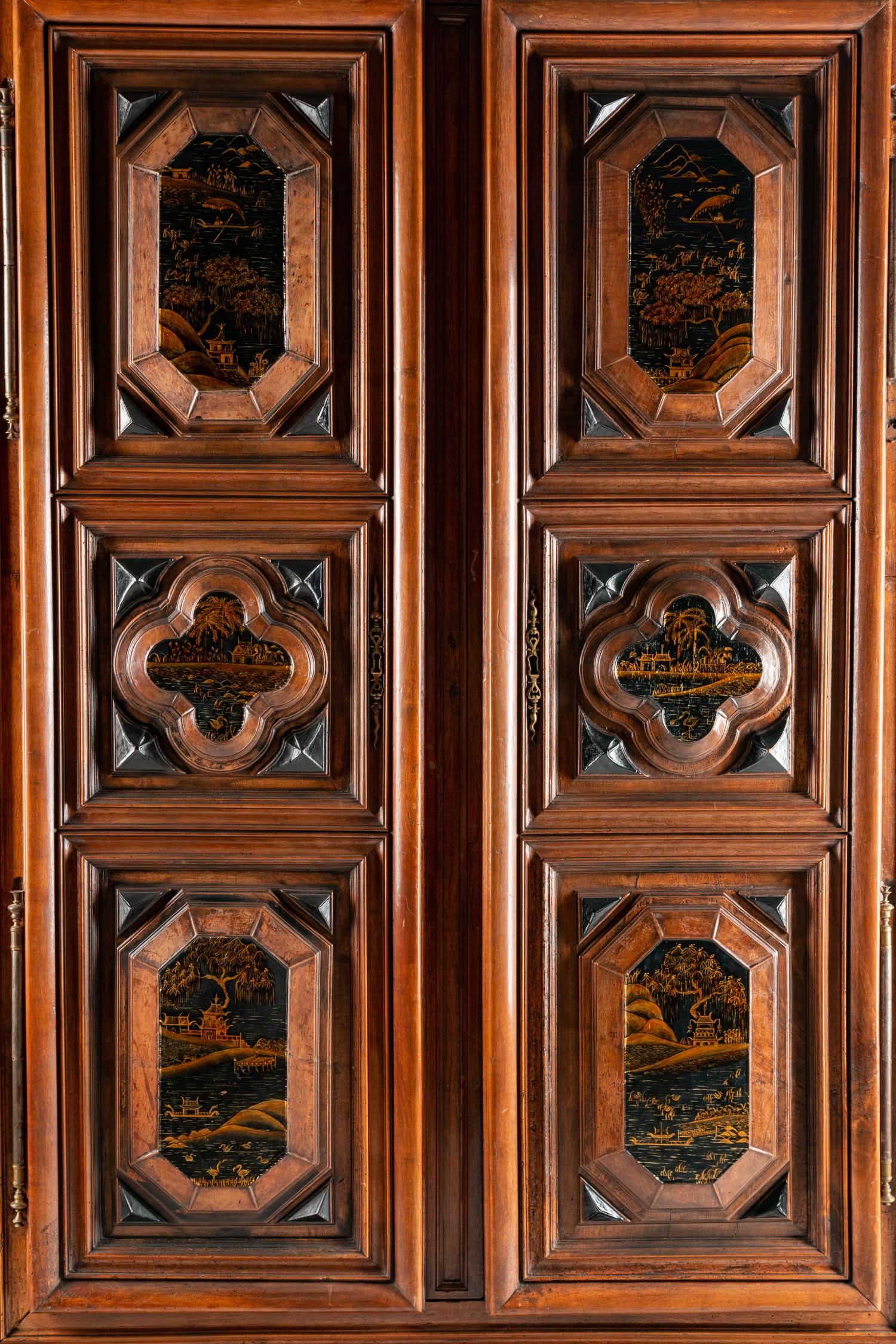 A French Provincial Later-Japanned Walnut Armoire — 19TH CENTURY