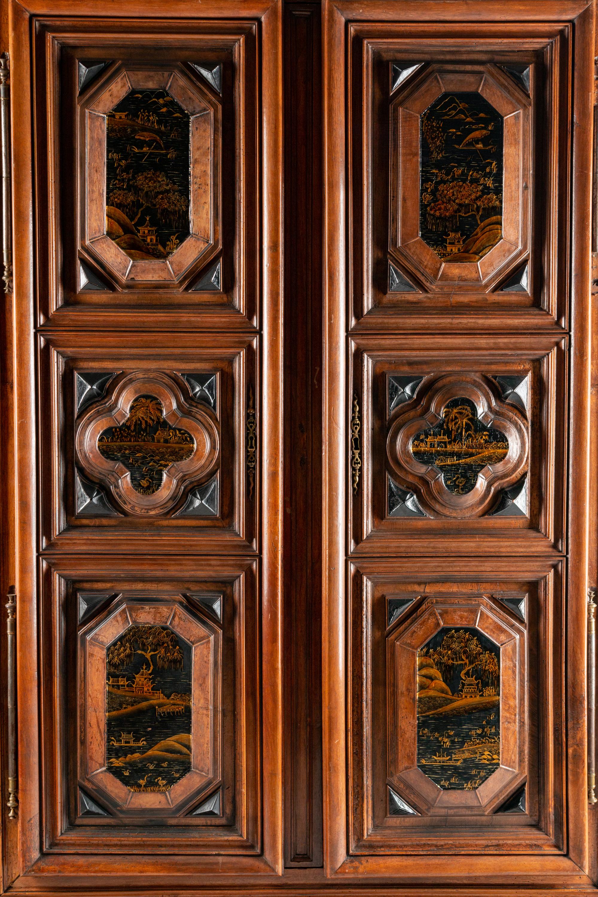 A French Provincial Later-Japanned Walnut Armoire — 19TH CENTURY