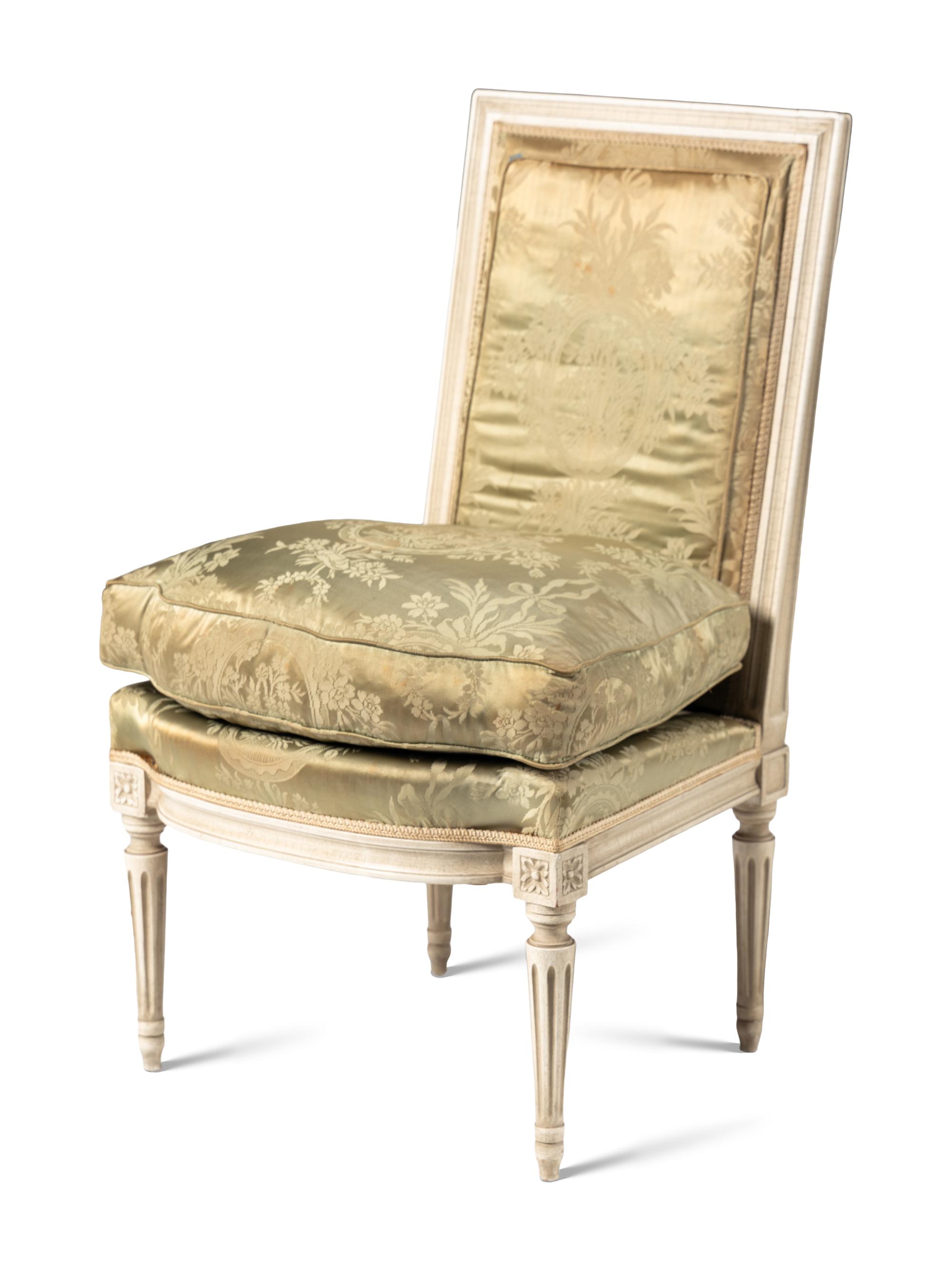 A Pair of Louis XVI Style Painted Side Chairs