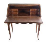 A Slant Front Desk Height 39 inches x width 33 7/8 inches x depth 17 1/2 inches (closed); depth 30 inches (open).