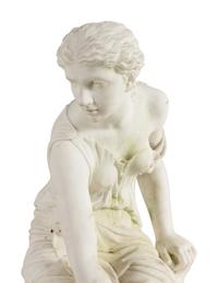 An Italian Carved Marble Figure of Psyche