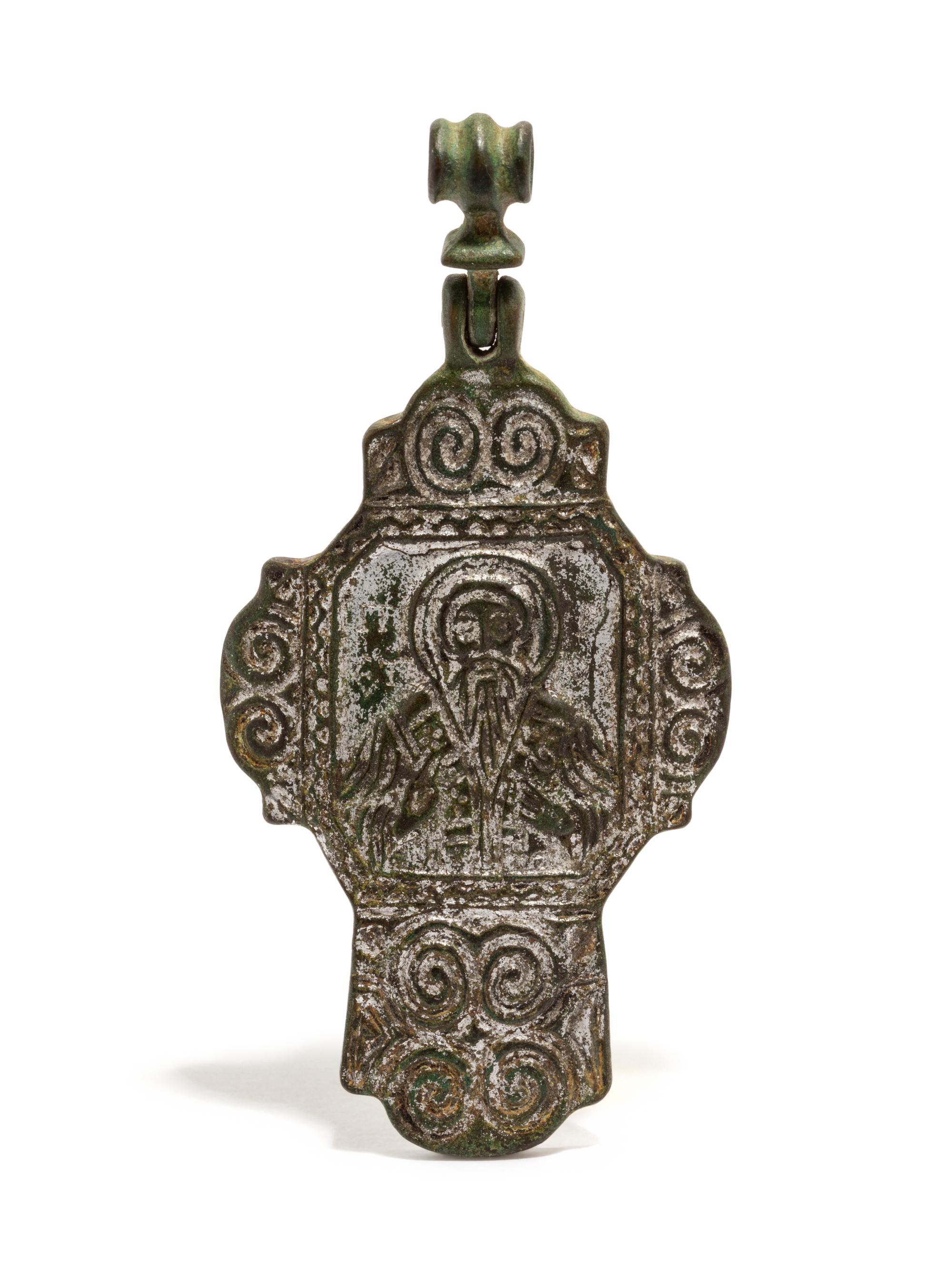 A Byzantine Bronze Cross Reliquary Pendant