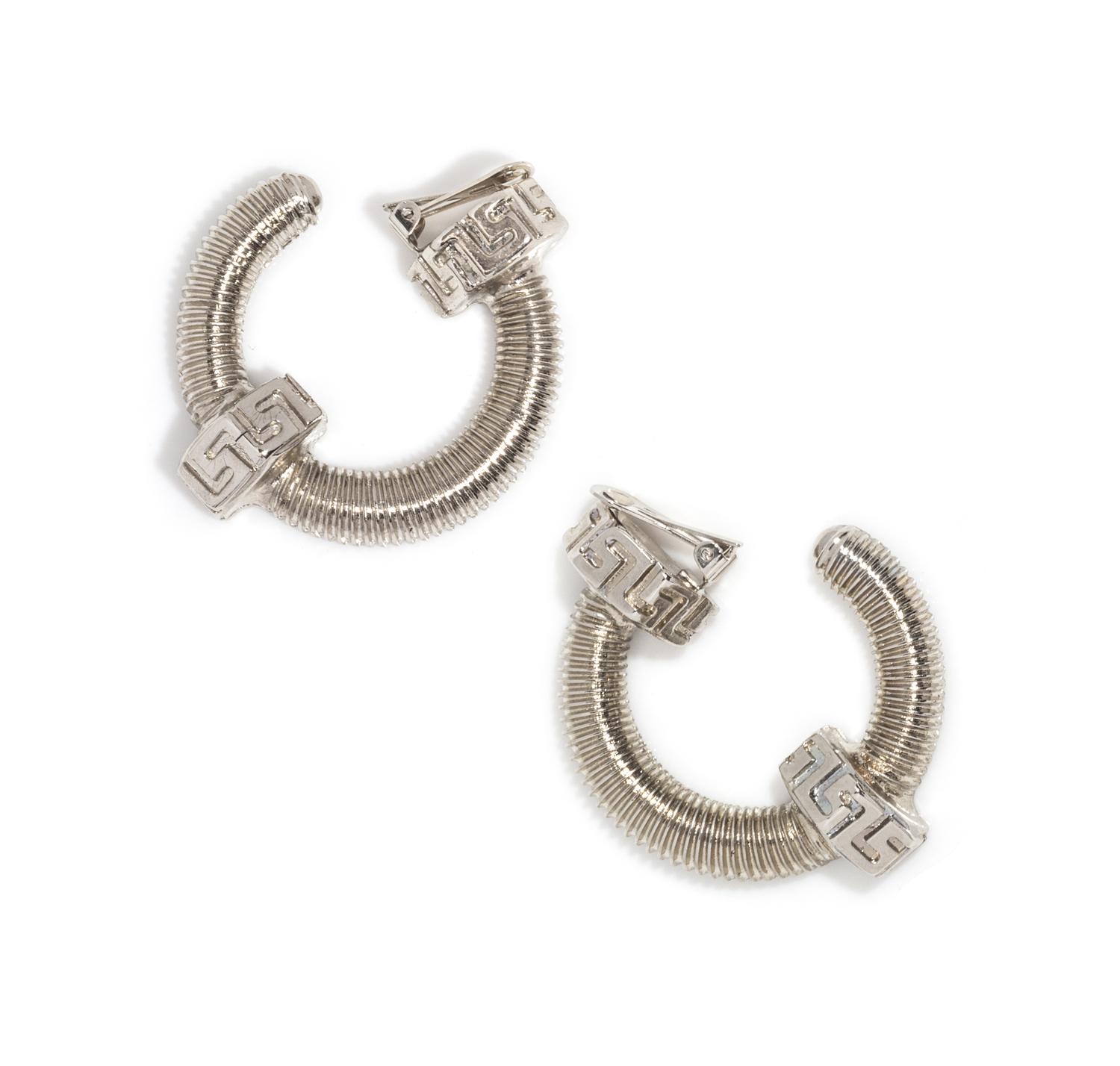 A Pair of Gianni Versace Screw Hoop Earclips,