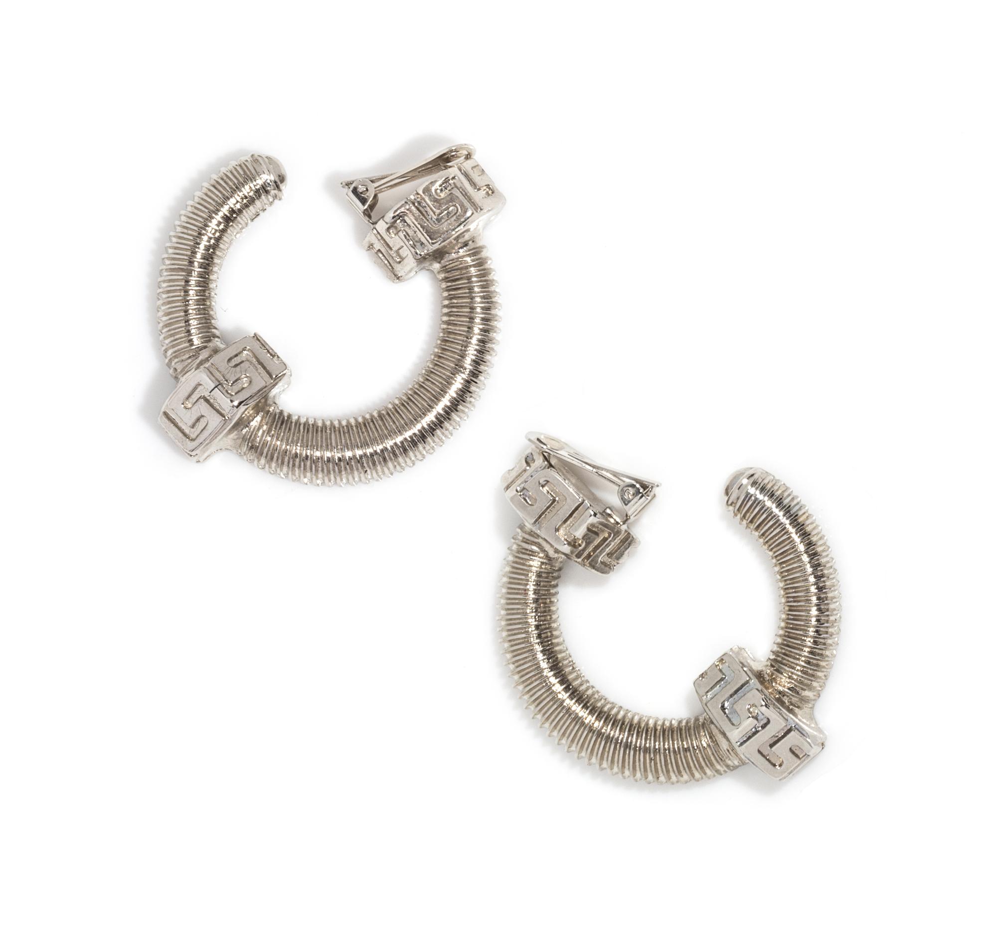 A Pair of Gianni Versace Screw Hoop Earclips,