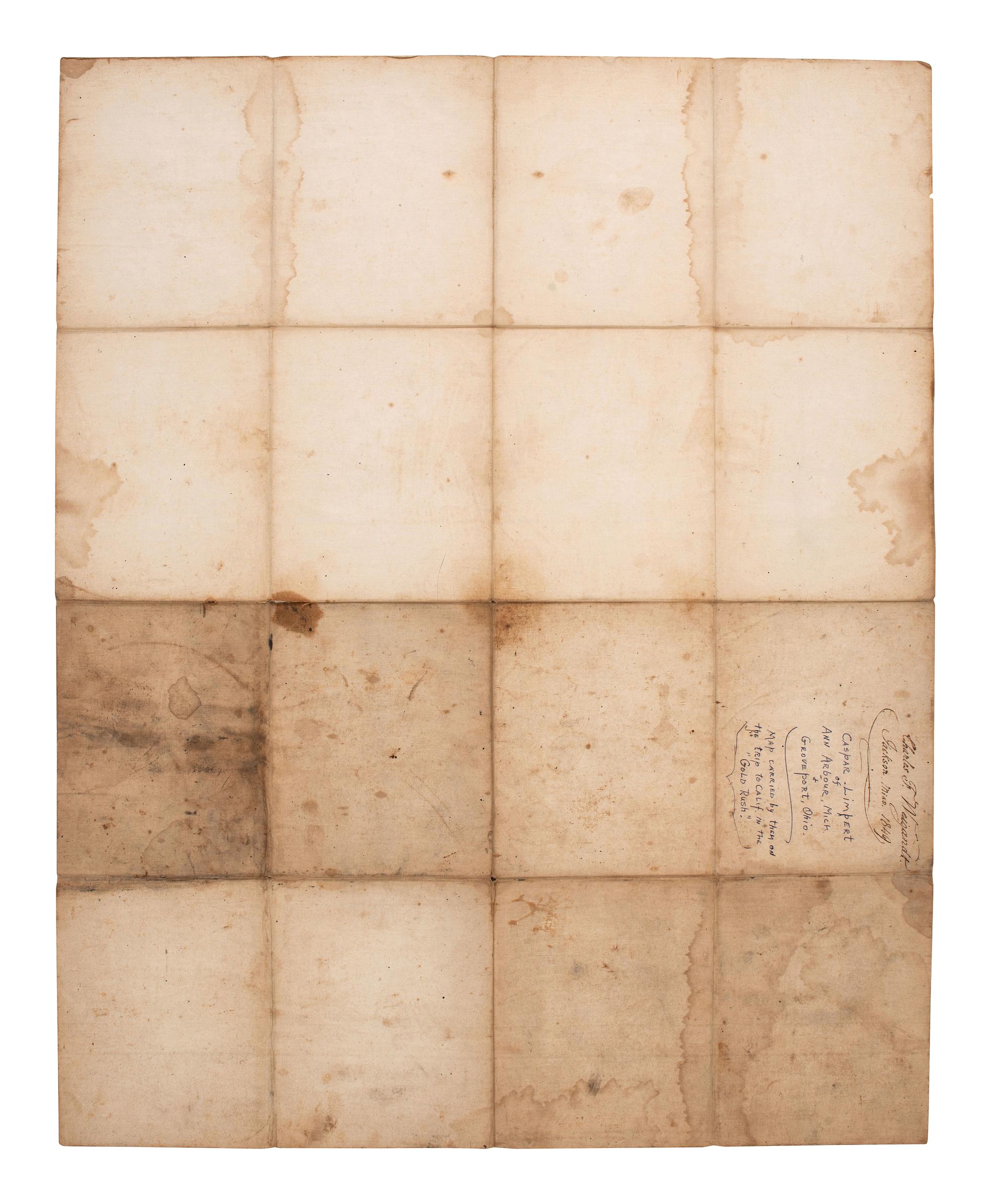 [GOLD RUSH]. PREUSS, Charles. Map of Oregon and Upper California from the Surveys of John Charles Frémont And other Authorities.. .1848 . Inscribed by likely forty-niner Charles Weigandt.