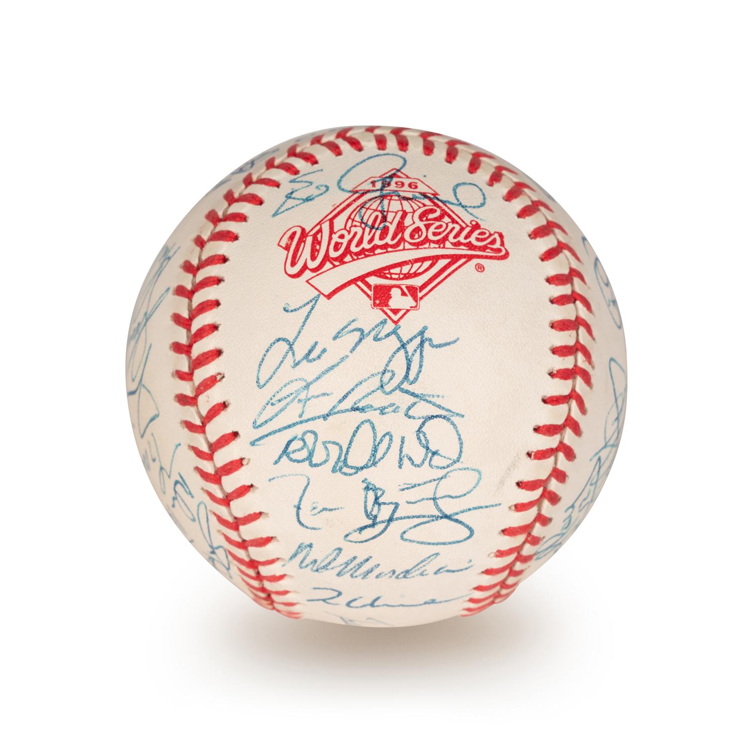 A 1996 Atlanta Braves National League Champion Team Signed Autograph Baseball With 32 Signatures (Beckett Authentication Services Letter BAS Certified),