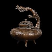 A Japanese Patinated Bronze 'Dragon' Censer, 19th/20th Century