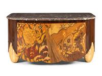 An Art Deco Stryle Marquetry Marble-Top Commode