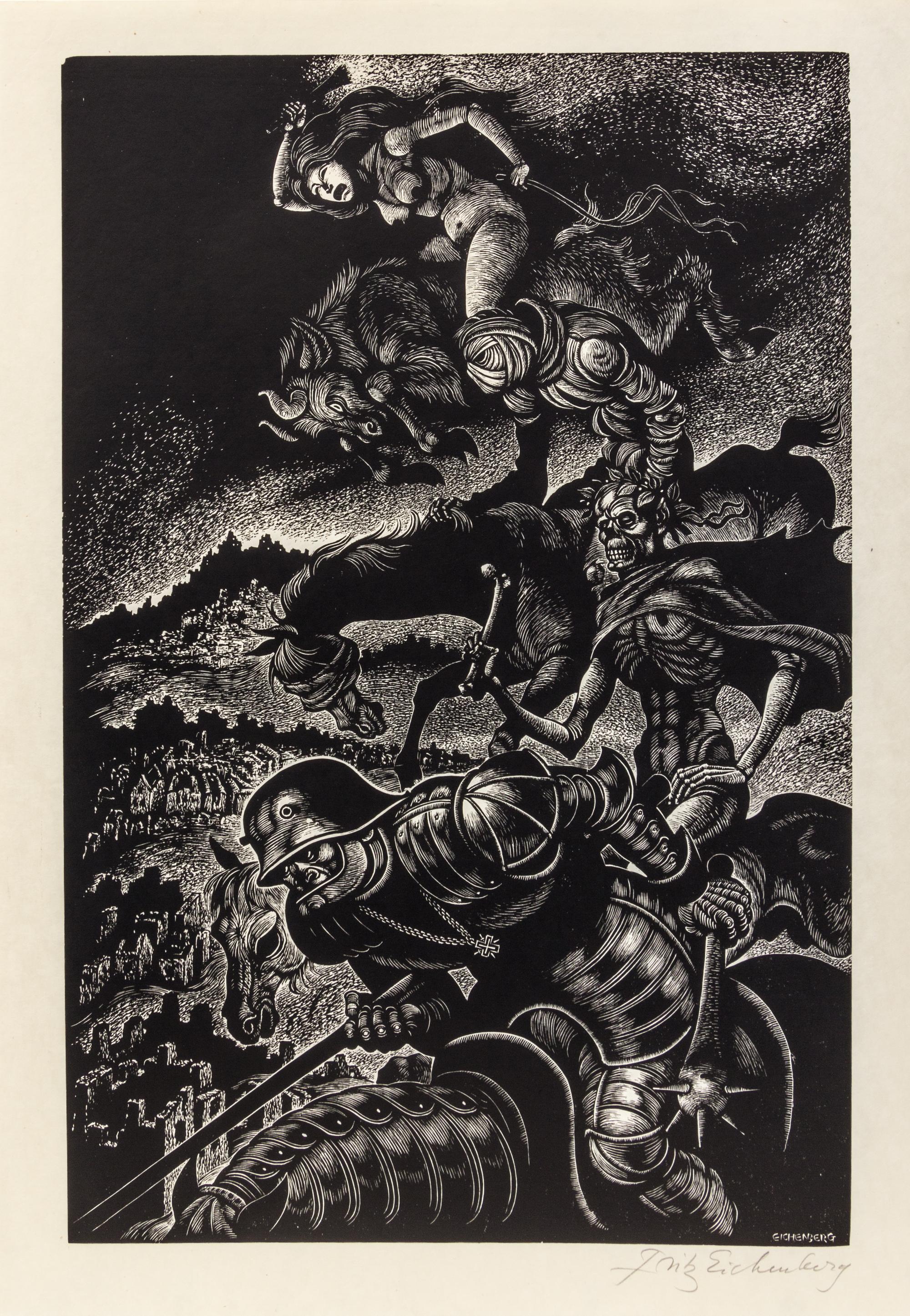 Fritz Eichenberg, (American, 1901-1990), In Praise of Folly, 1972 (portfolio of 10 with text and justification)