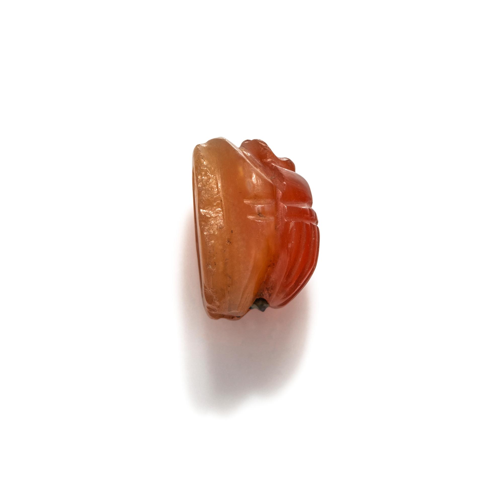 An Egyptian Carnelian Scarab with the Crown of Isis