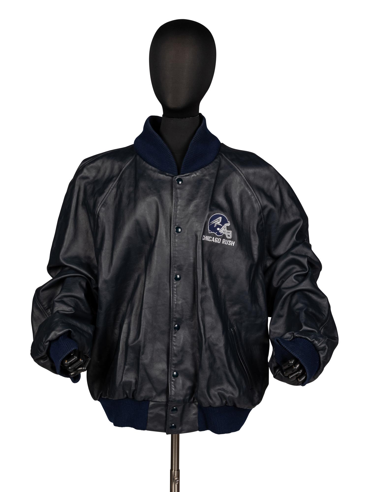 Mike Ditka's Personally Owned and Worn Chicago Rush Leather Jacket