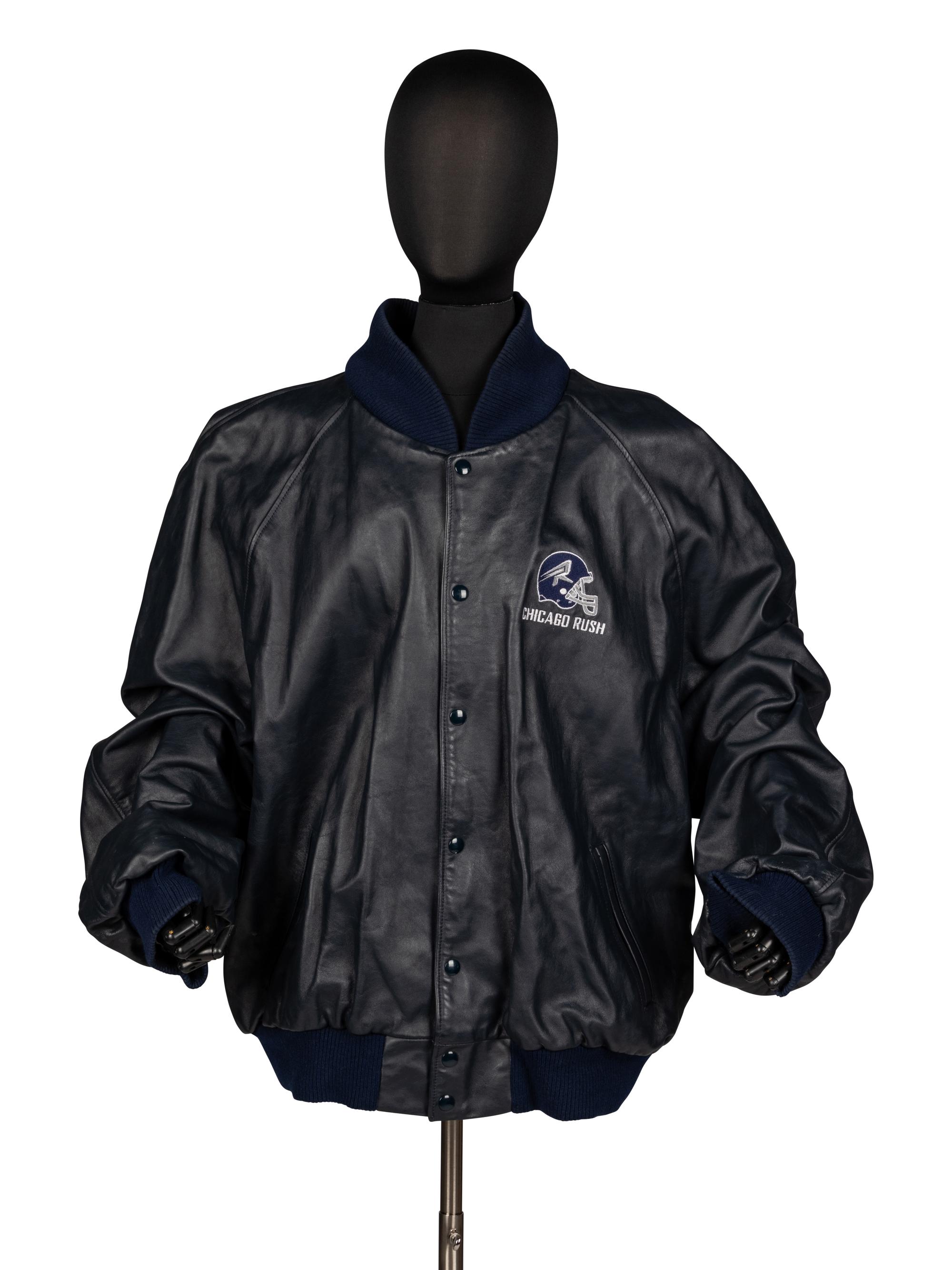 Mike Ditka's Personally Owned and Worn Chicago Rush Leather Jacket