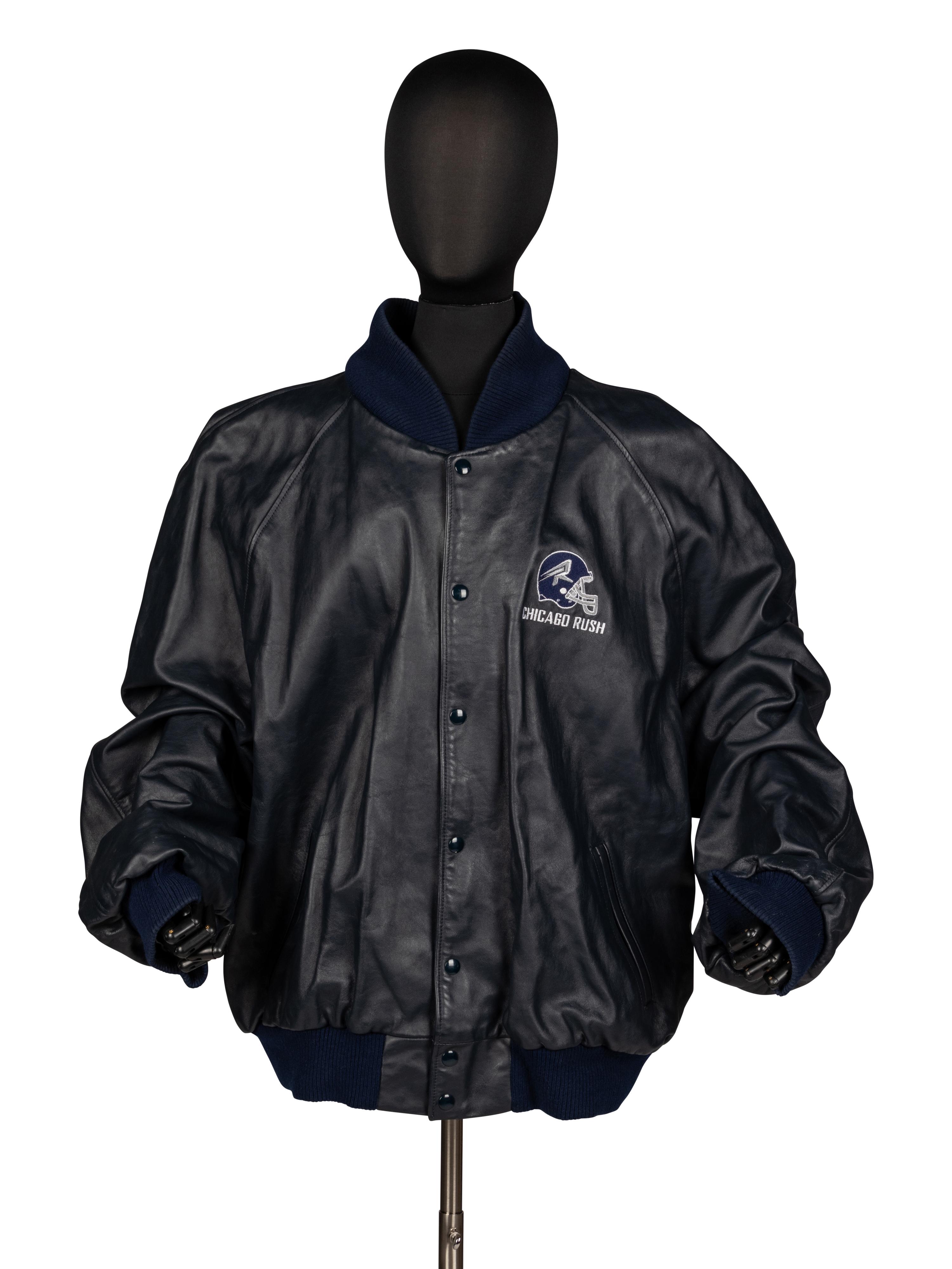 Mike Ditka's Personally Owned and Worn Chicago Rush Leather Jacket