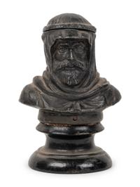 Four Continental Cast Metal Inkwells