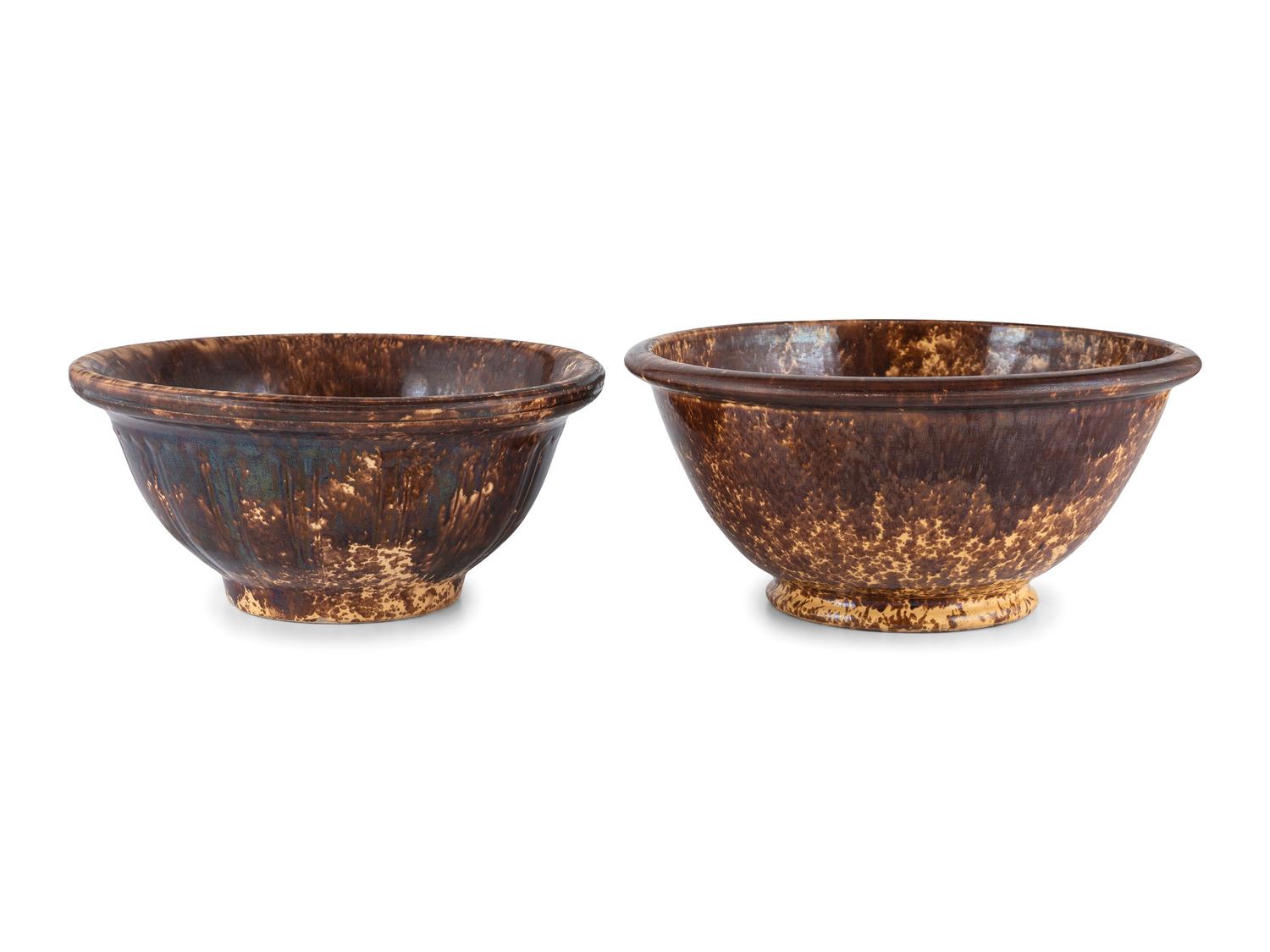 Eight Rockingham Glaze Bowls
