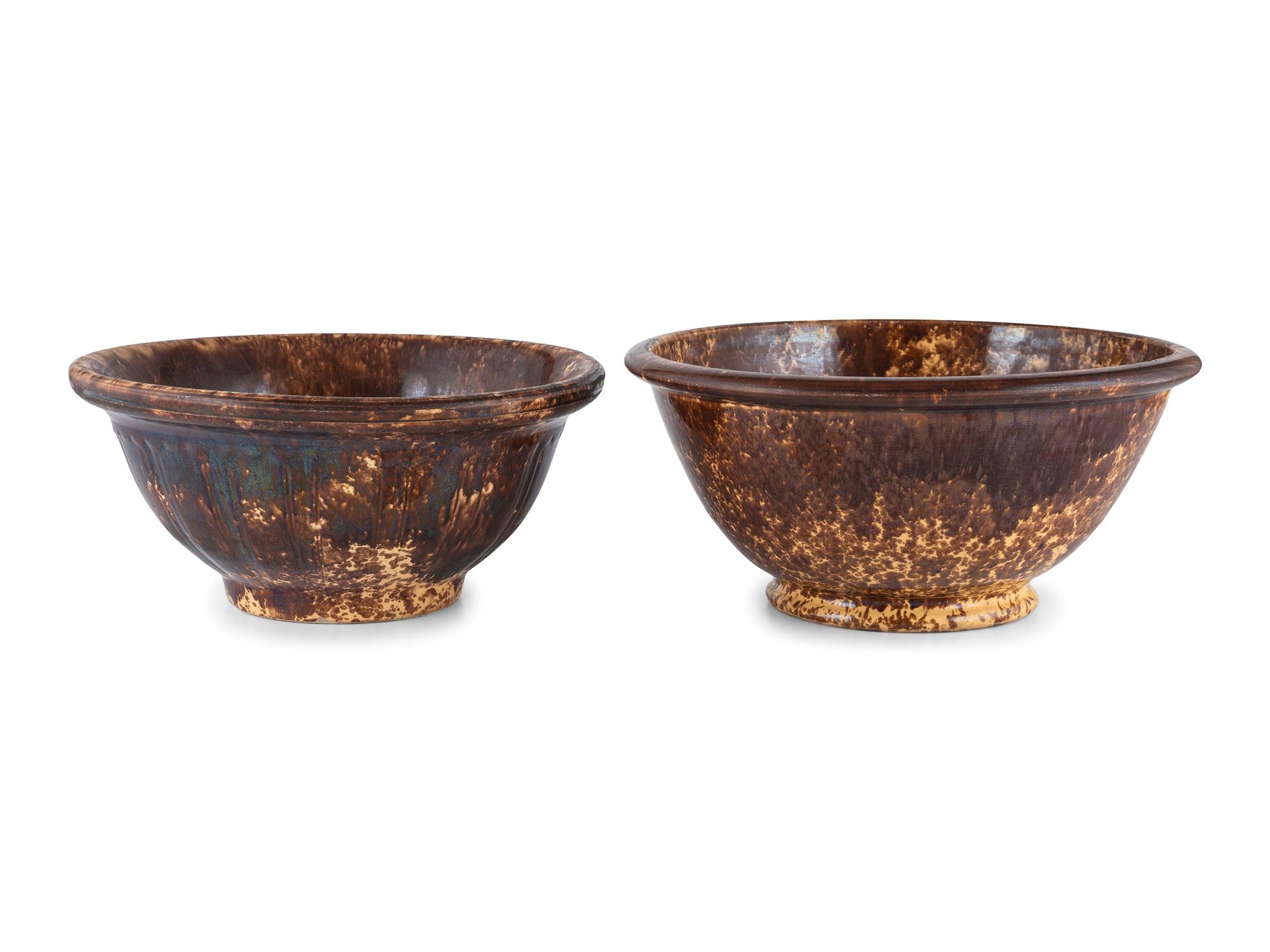 Eight Rockingham Glaze Bowls