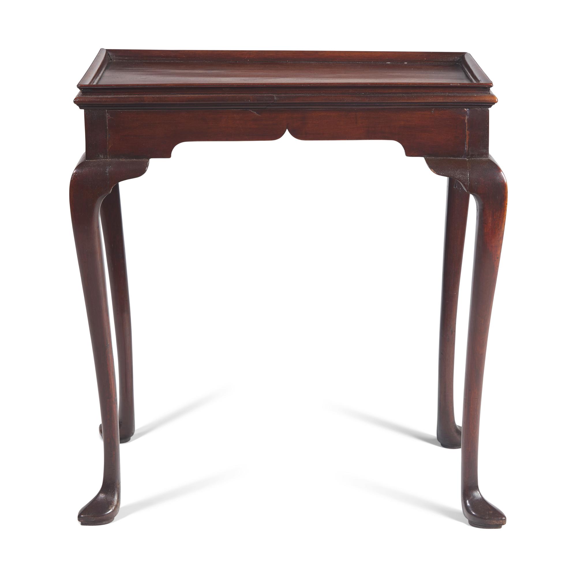 A Queen Anne Mahogany Tray-Top Tea Table