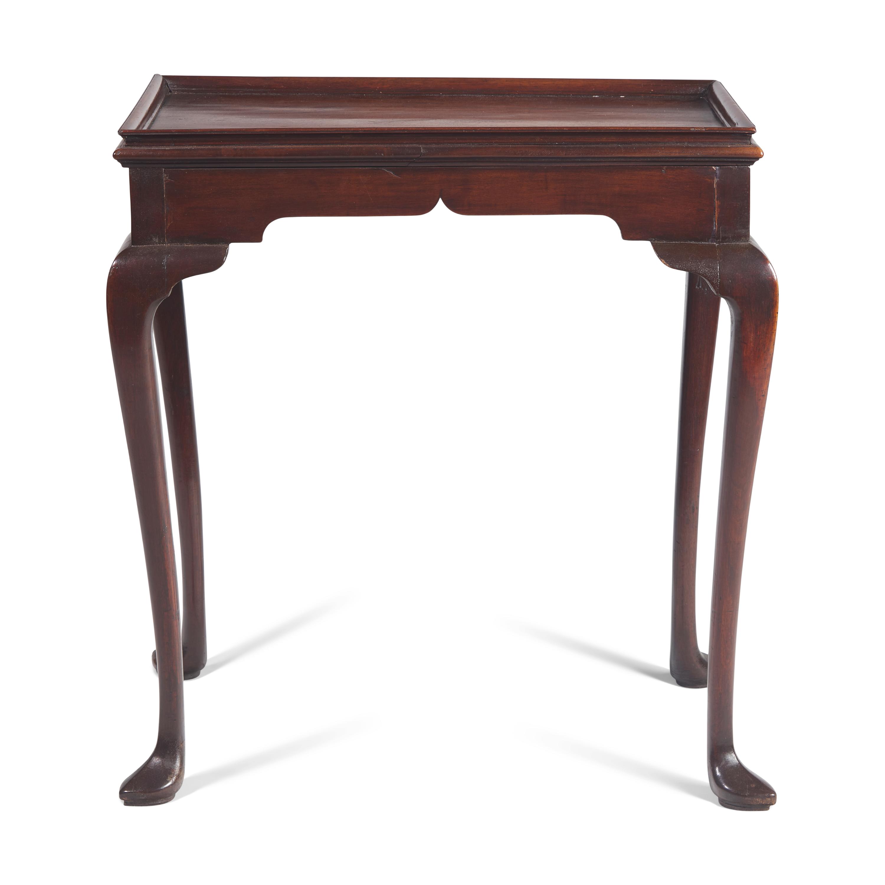 A Queen Anne Mahogany Tray-Top Tea Table
