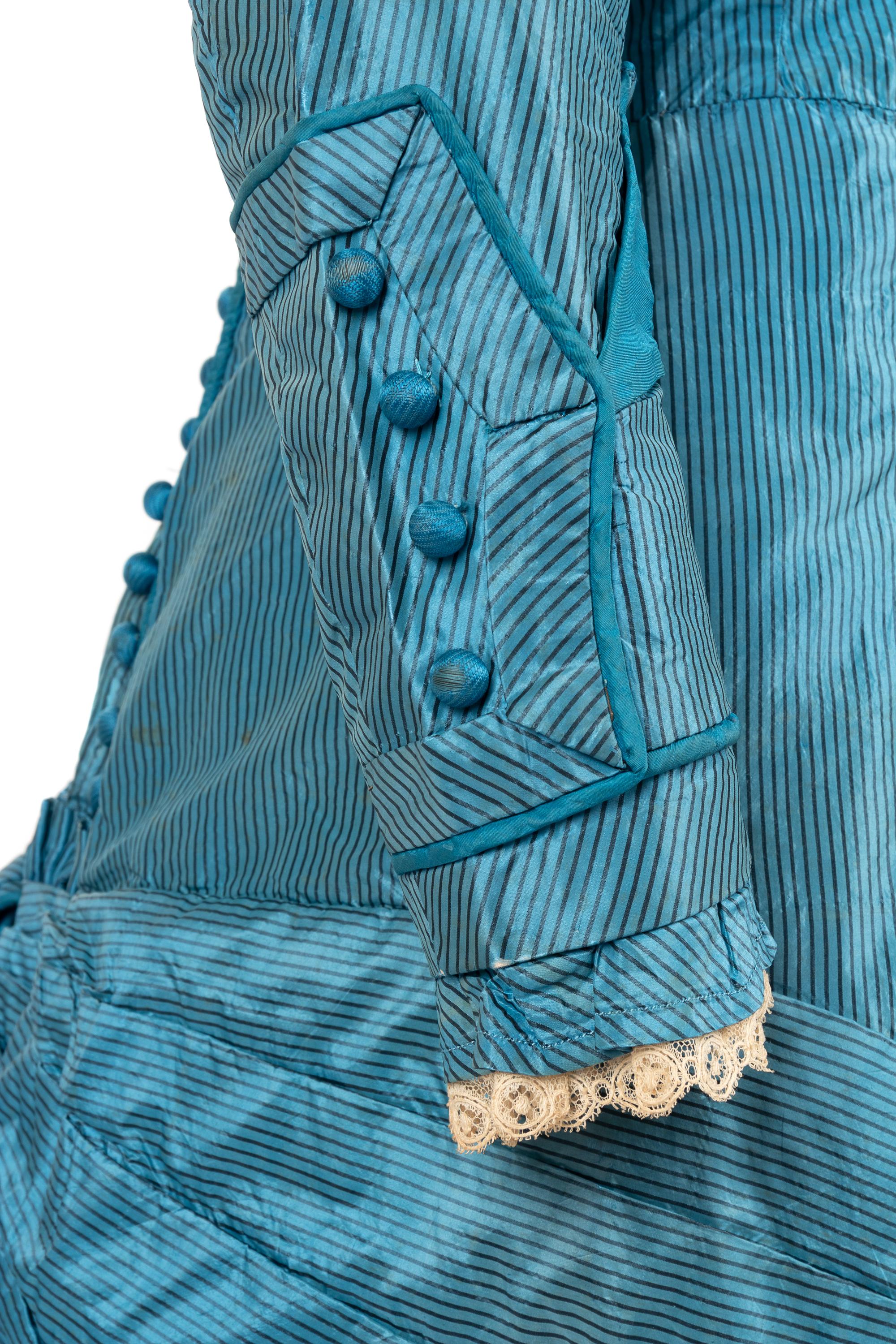 Striped Silk Taffeta Gown, 1880s