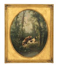 Dogs Hunting and Dogs at Rest (two paintings)