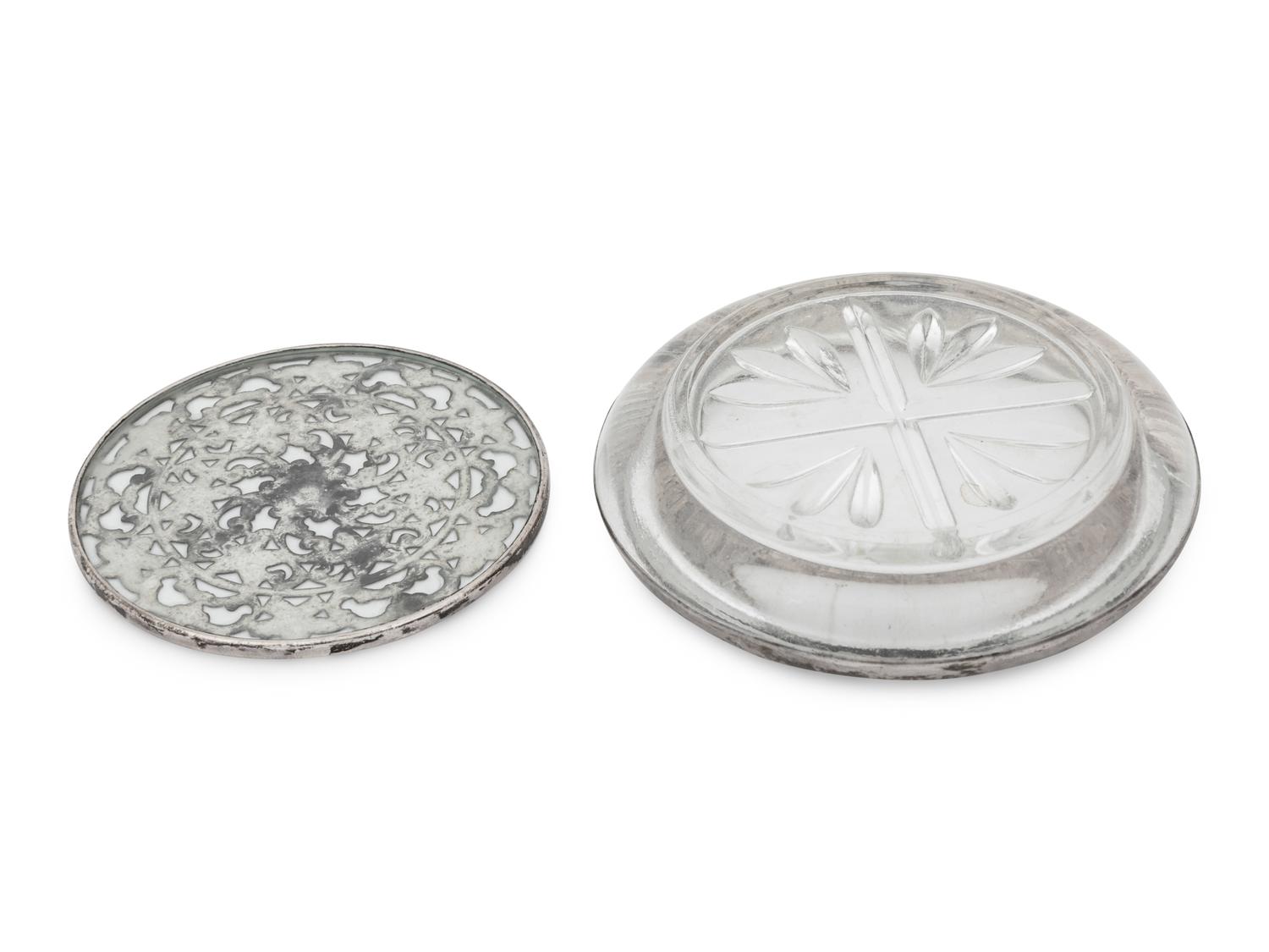 Twenty Glass and Silver Coasters