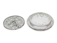 Twenty Glass and Silver Coasters